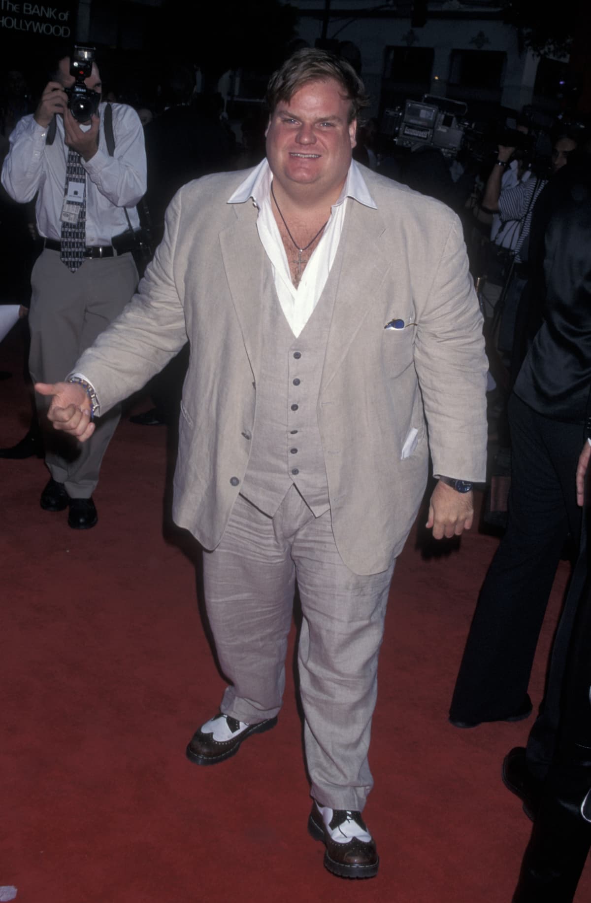 5/11/97. Hollywood,Chris Farley at the premier of " Addicted to Love" premier