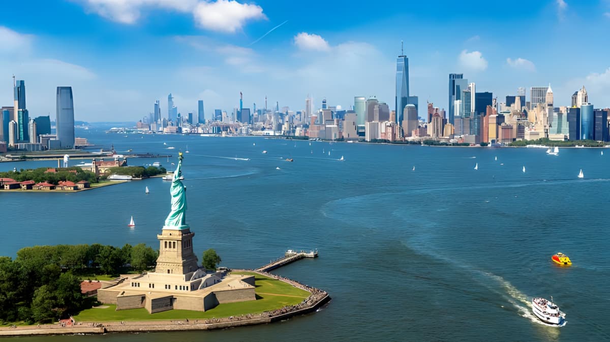 Statue of Liberty and New York City skyline