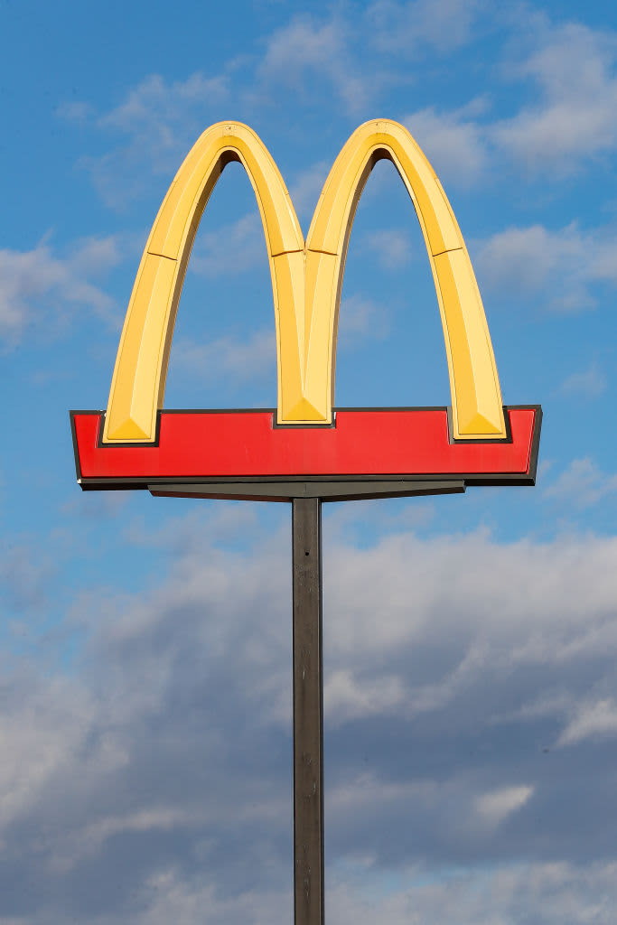 BLOOMSBURG, UNITED STATES - 2022/02/10: A view of a McDonald's food restaurant logo sign. (Photo by Paul Weaver/SOPA Images/LightRocket via Getty Images)