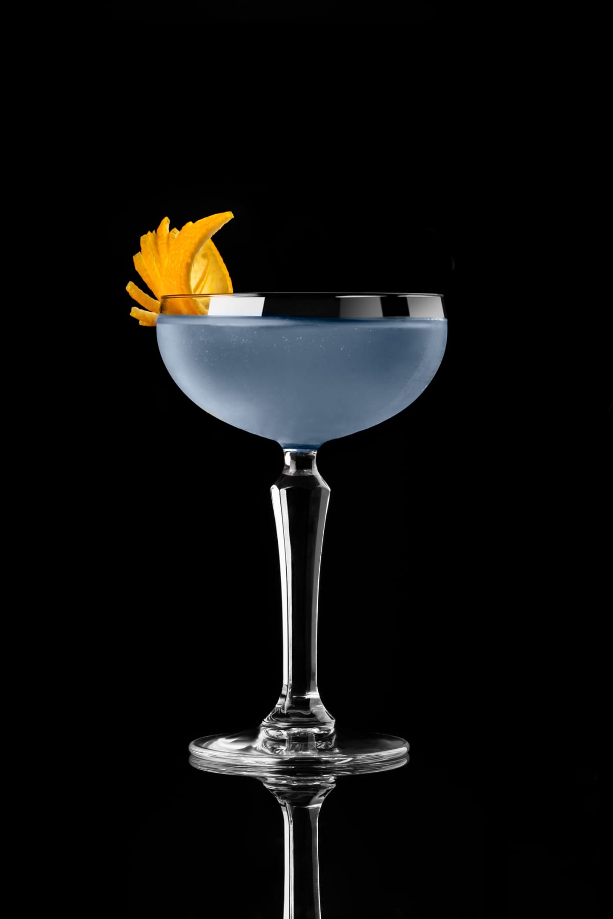 Cocktail on black background menu layout restaurant bar vodka wiskey tonic orange blue agent 007 gin