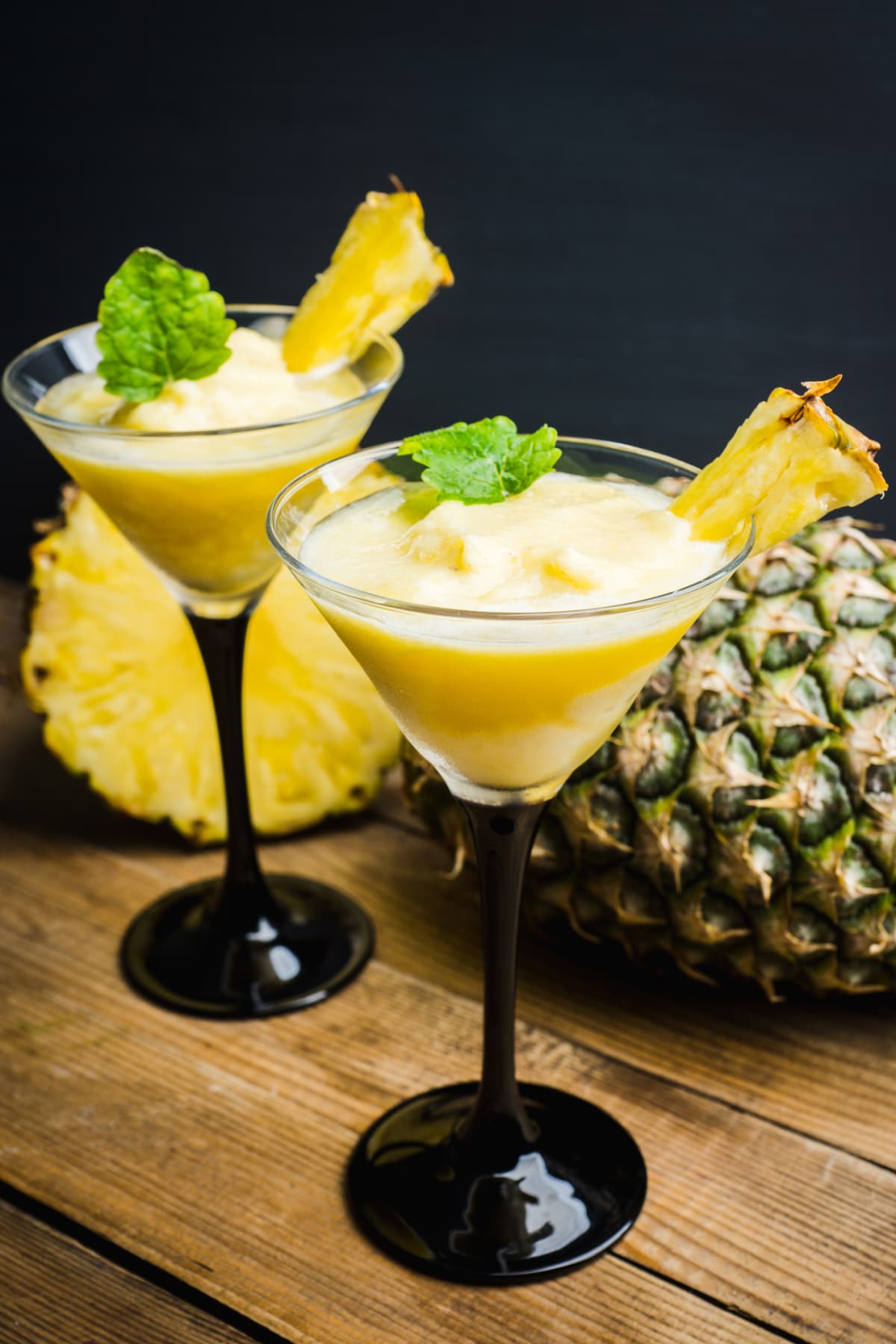 Pineapple margarita cocktail. Summer refreshing tropical drink with pineapple juice and tequila