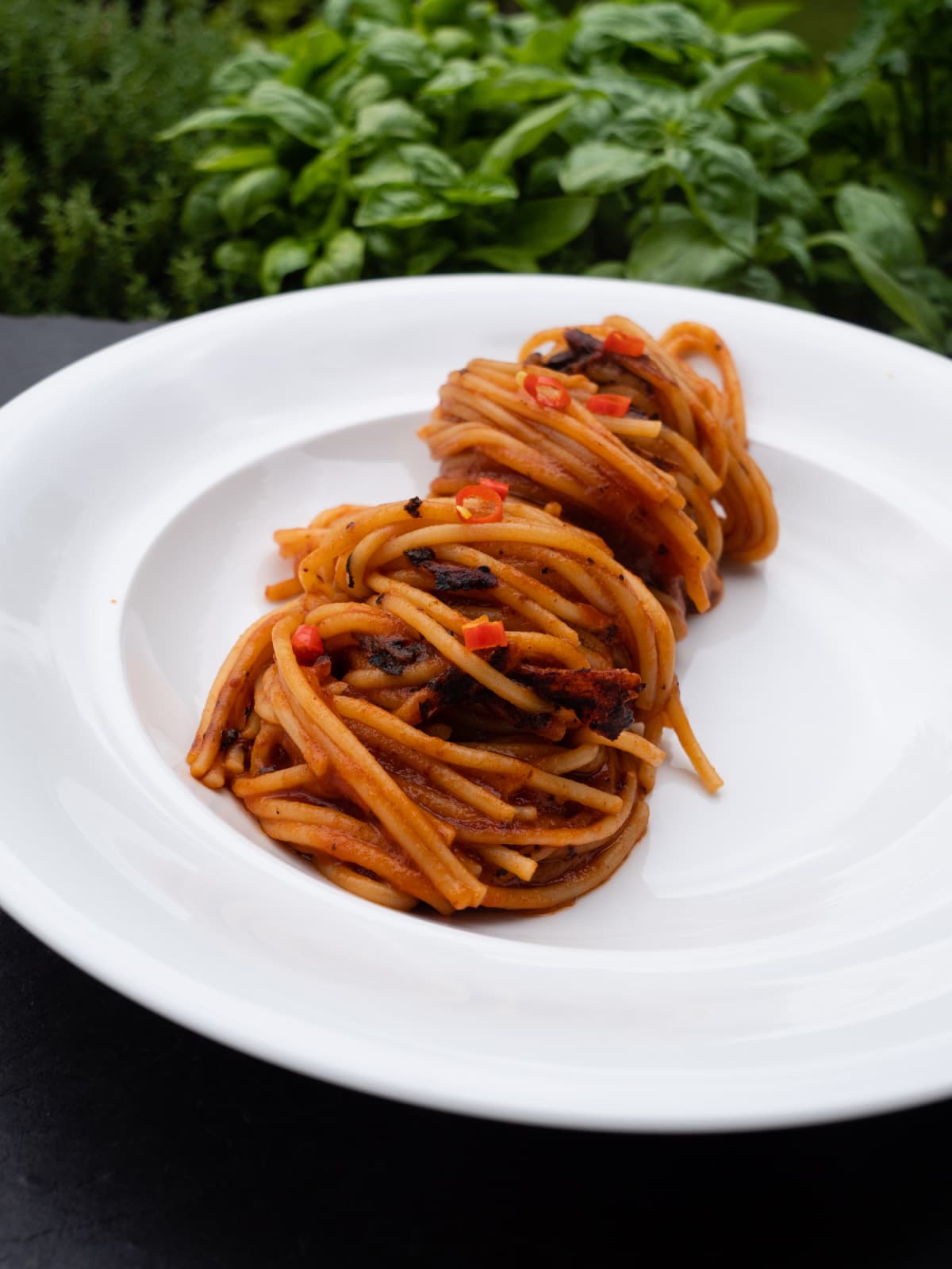 Spaghetti all'Assassina Pasta, a Speciality from Bari, Puglia, Italy