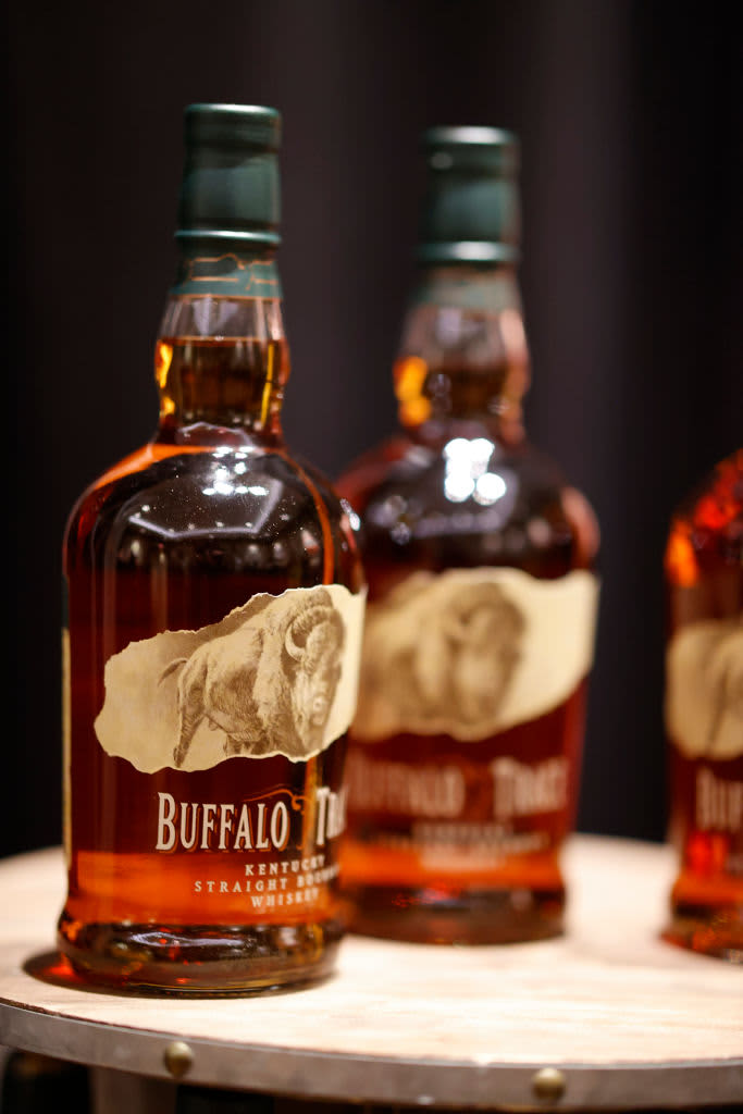 Two Buffalo Trace Distillery bourbon bottles
