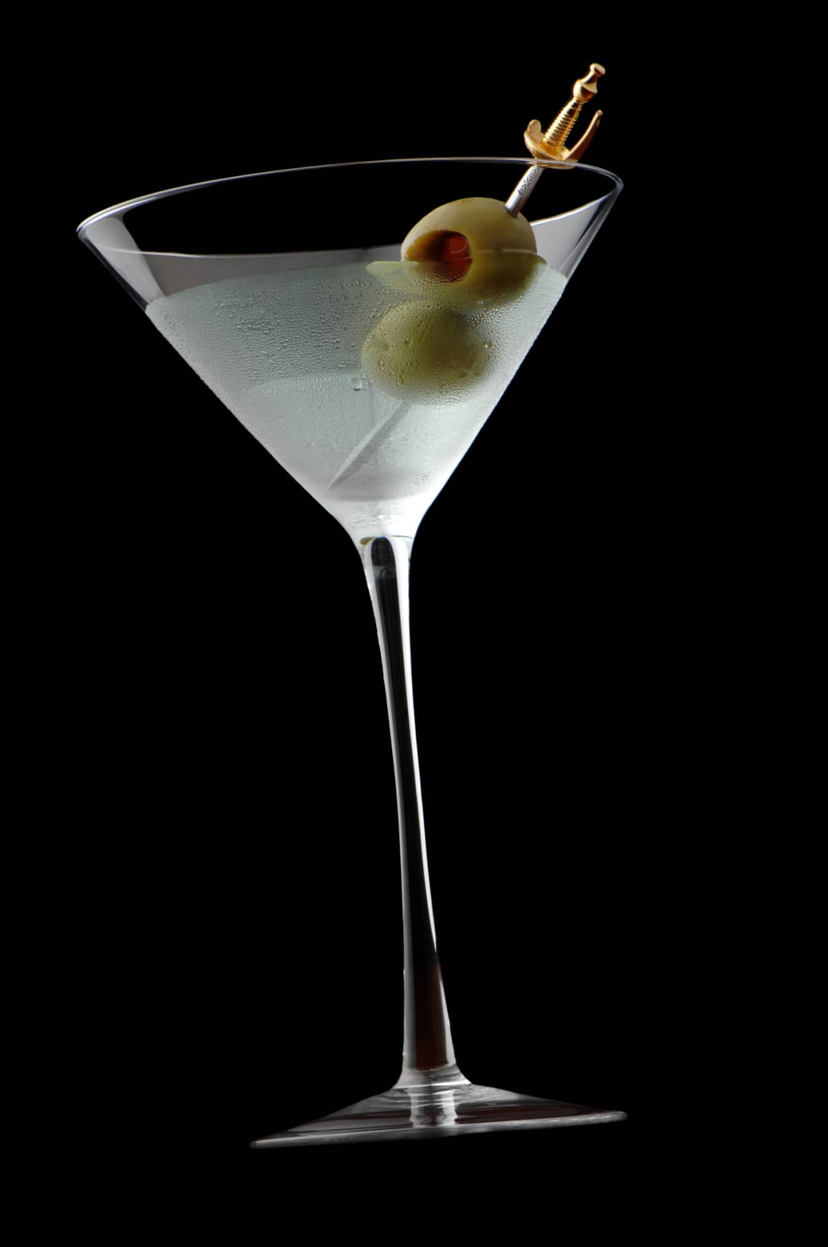 Martini with and olive splash