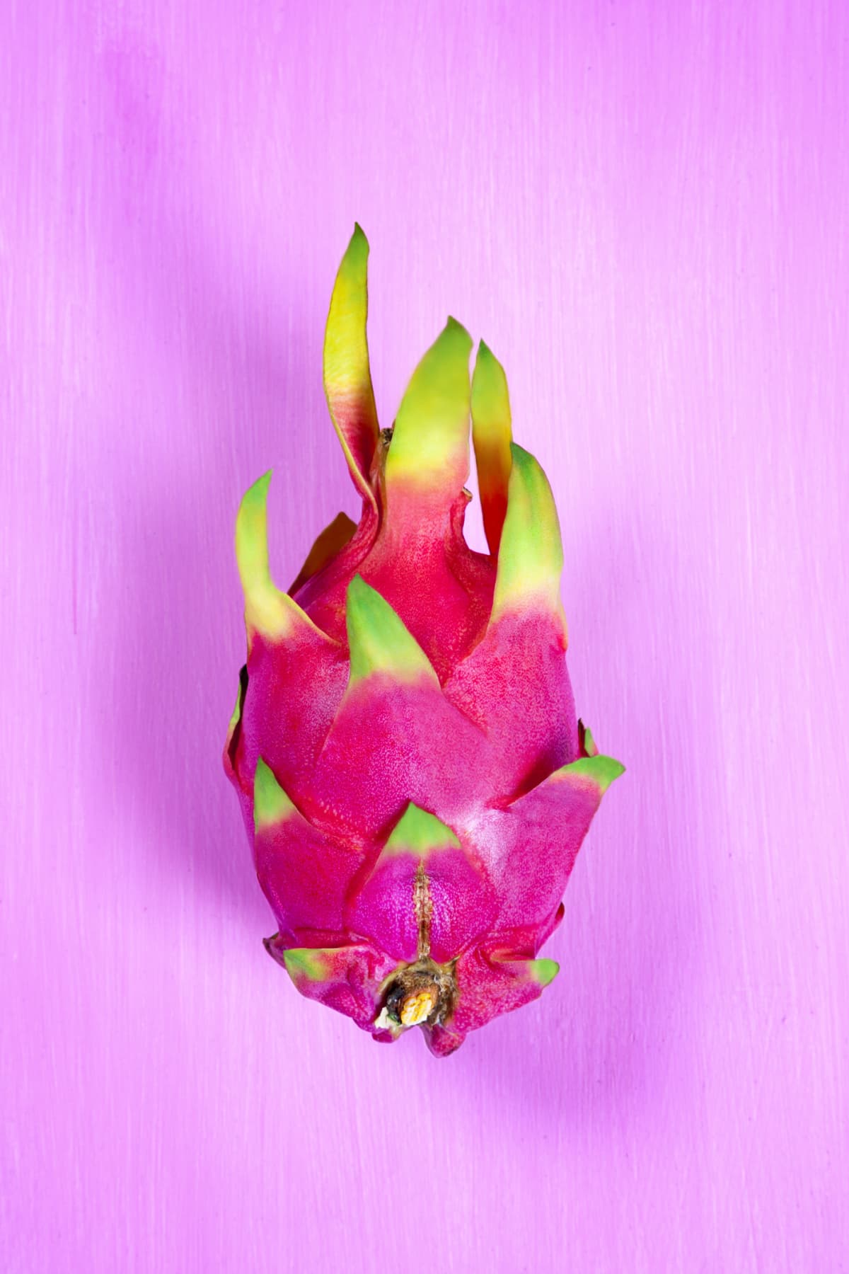 Dragon fruit on pink striped background