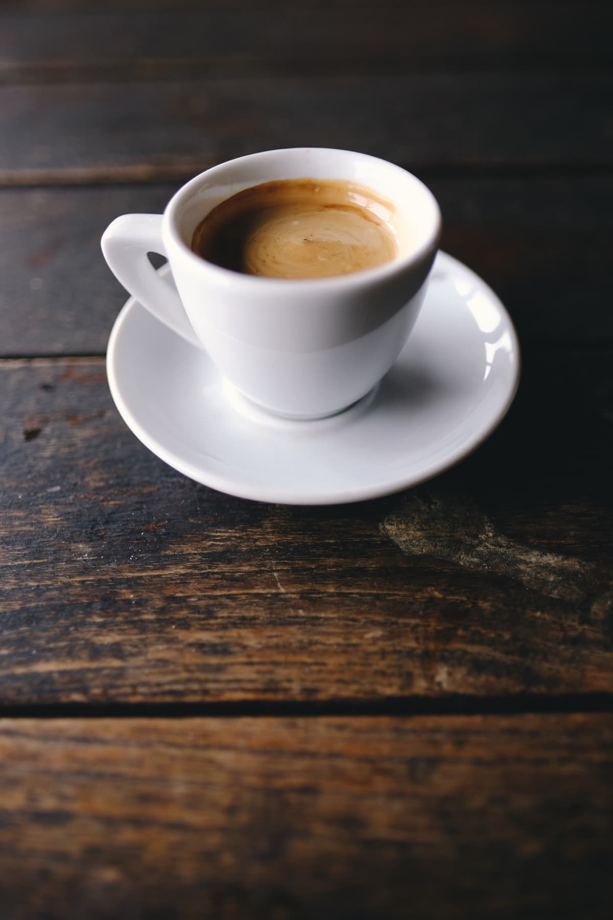 Close-up of espresso on table.