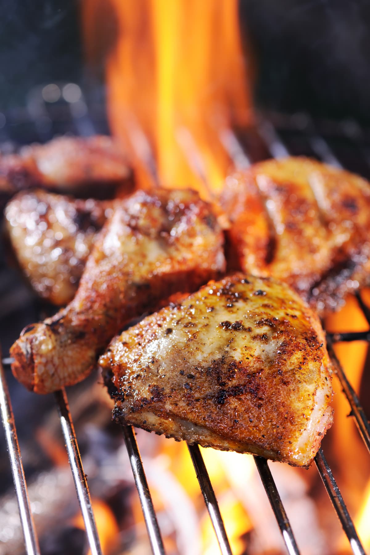 Chargrilled chicken on barbecue - shallow dof - XXXL Image