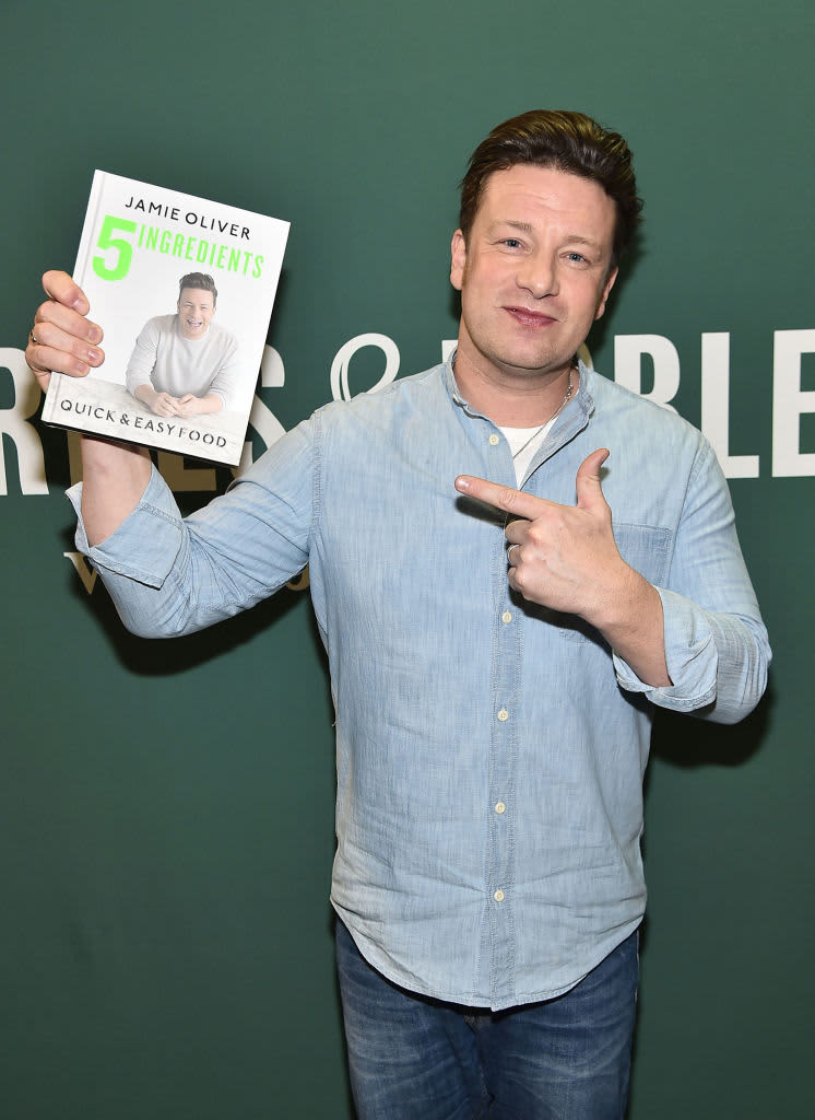 TORONTO, ONTARIO - JANUARY 09: Jamie Oliver signs copies of his new book "Ultimate Veg" at Indigo Sherway on January 09, 2020 in Toronto, Canada. (Photo by George Pimentel/Getty Images)