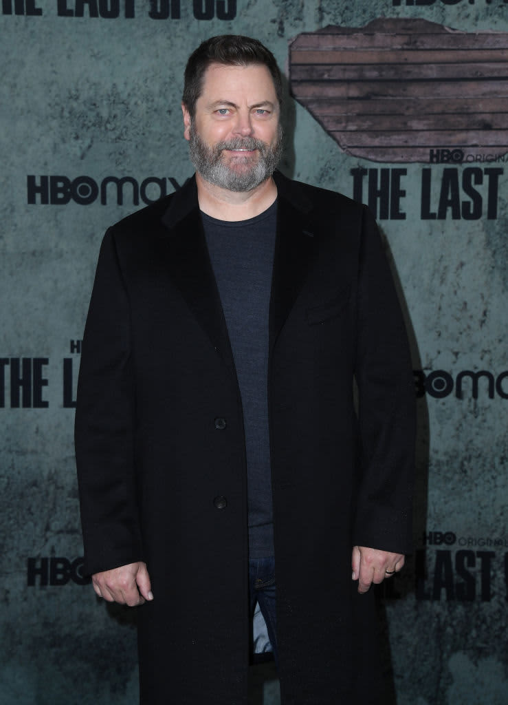 LOS ANGELES, CALIFORNIA - JANUARY 09: Nick Offerman arrives at the Los Angeles Premiere Of HBO's "The Last Of Us" at Regency Village Theatre on January 09, 2023 in Los Angeles, California. (Photo by Steve Granitz/FilmMagic)