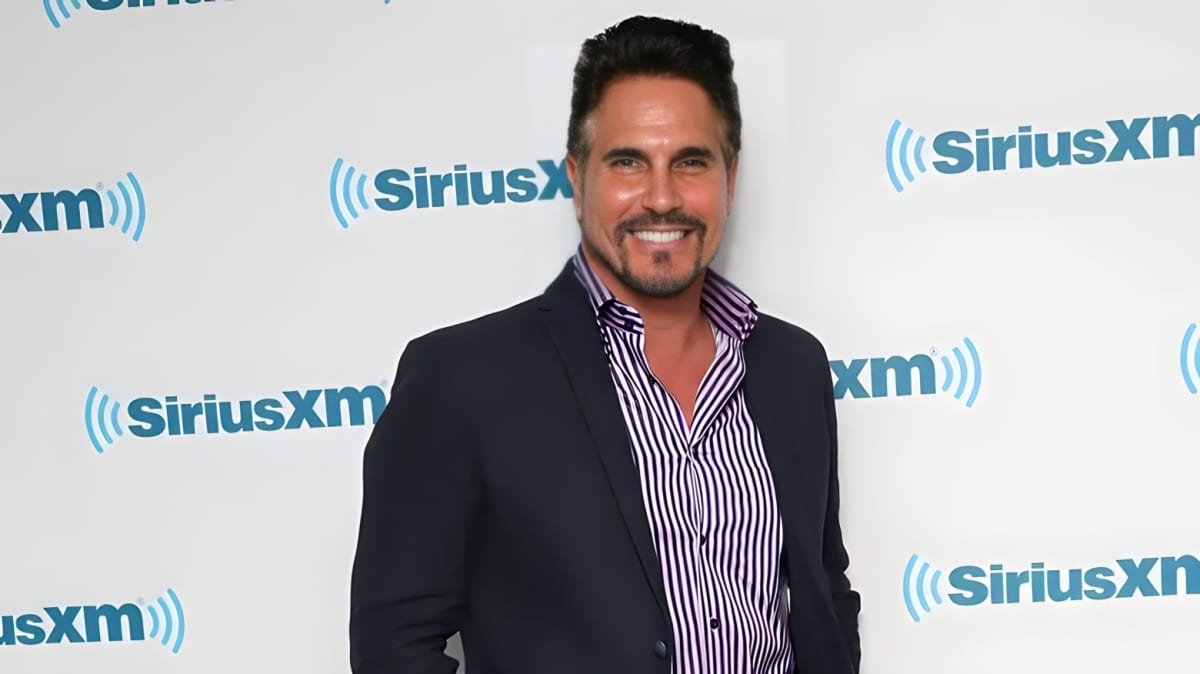 Don Diamont in a striped shirt and suit jacket smiling