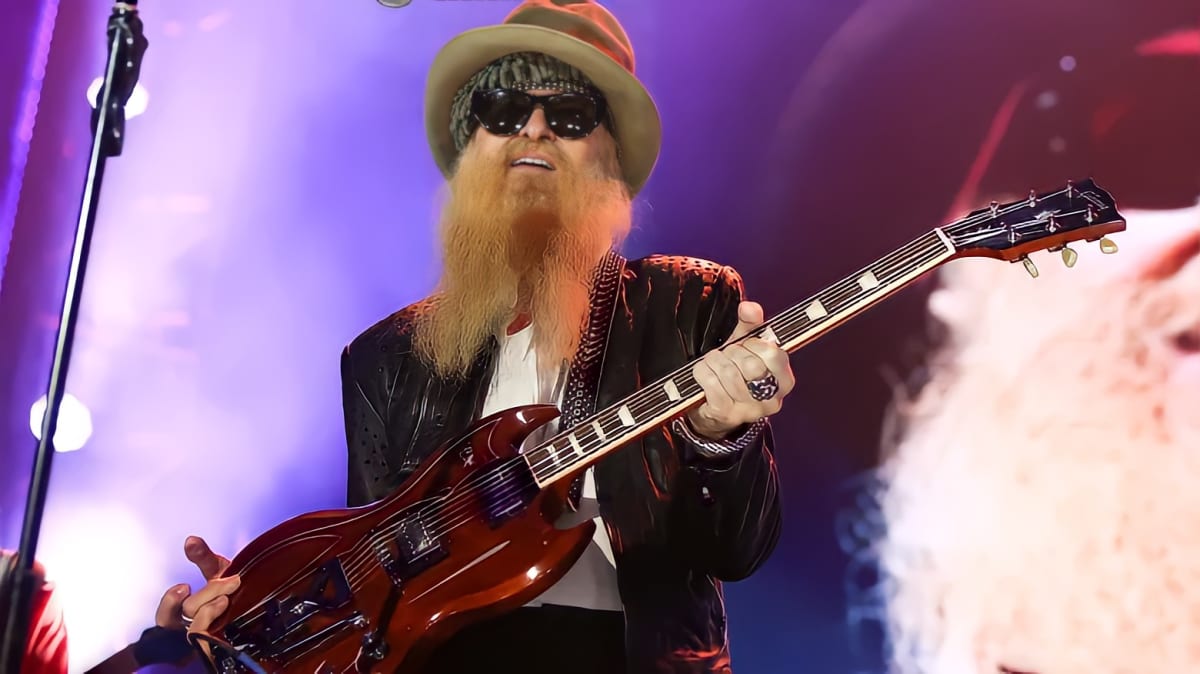 Billy Gibbons of ZZ Top with guitar