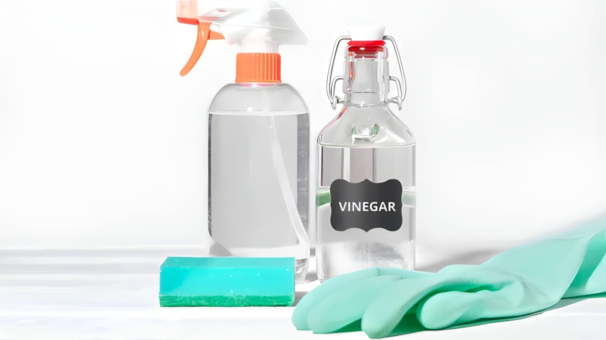 Bottle of vinegar used for cleaning