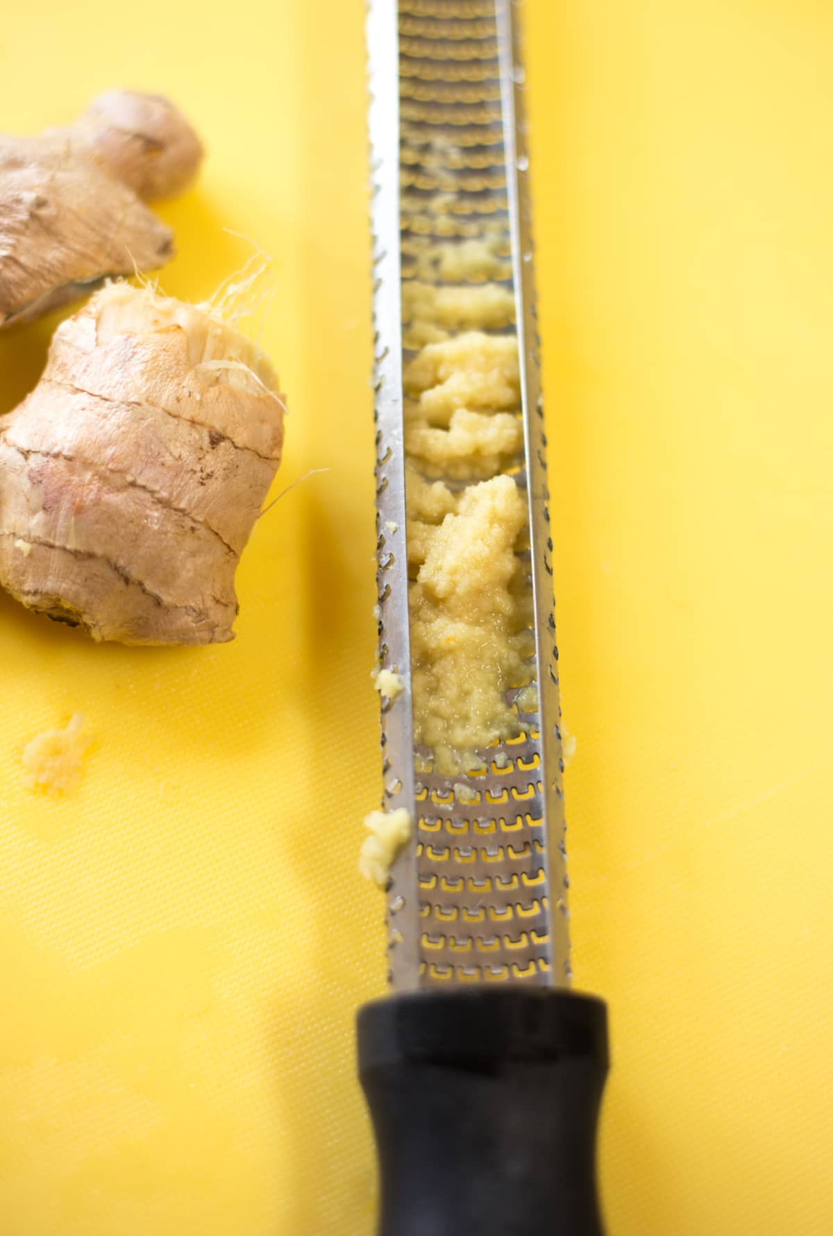 Grating Ginger, Yellow Background