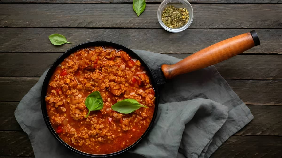 Italian Bolognese Sauce in a Pan