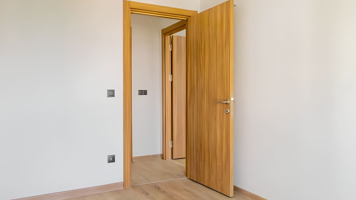 Wooden door in a home.