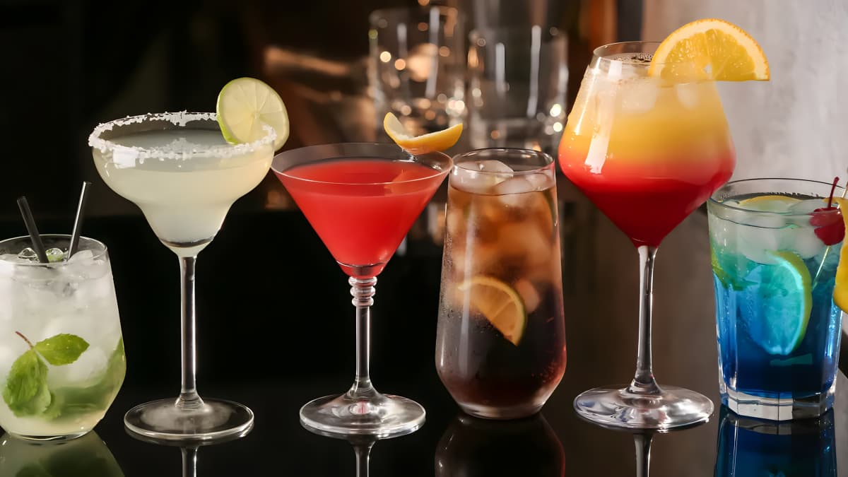 A variety of cocktails