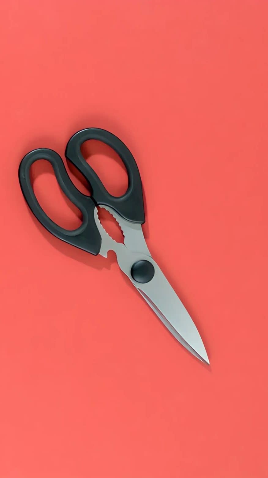 A pair of kitchen scissors