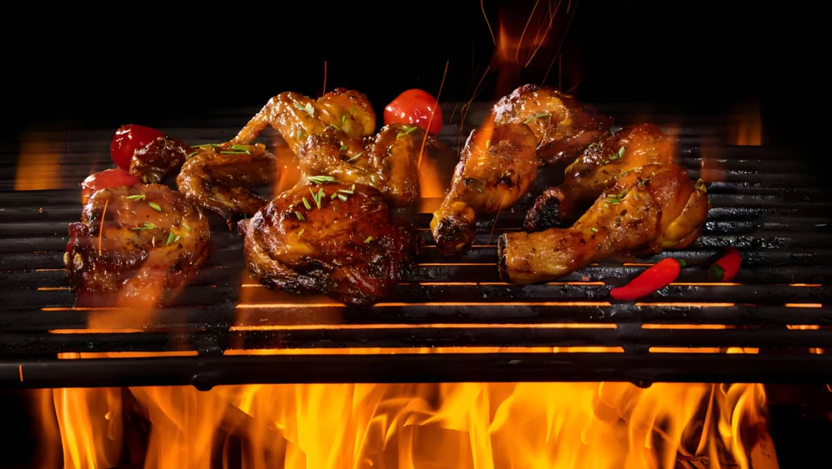 Chicken being grilled