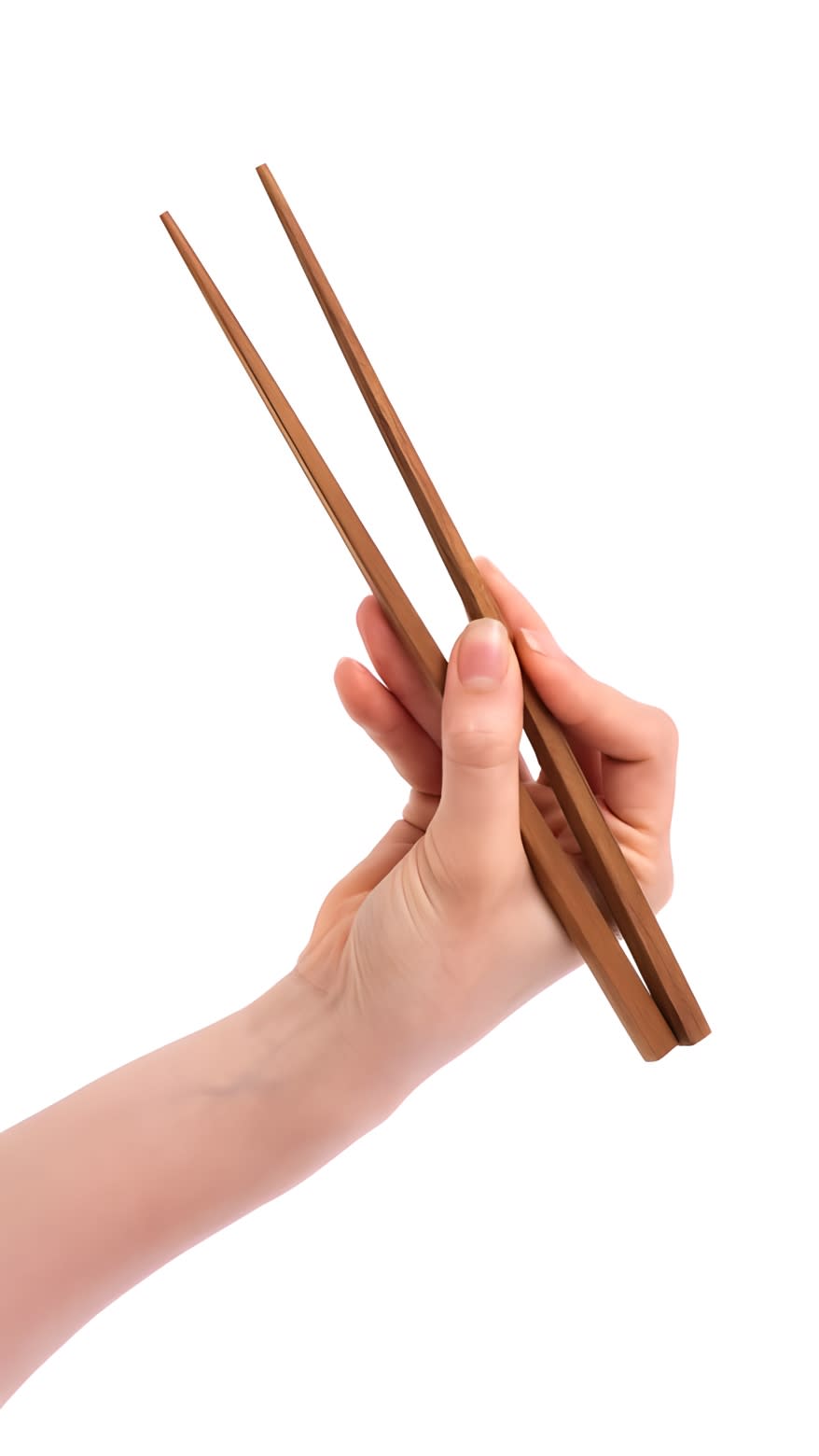 A person holding chopsticks