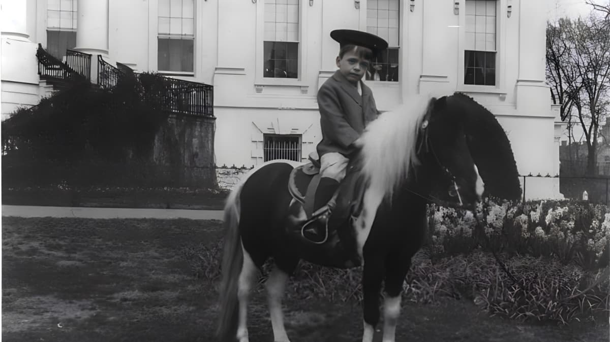 Quentin Roosevelt on a horse