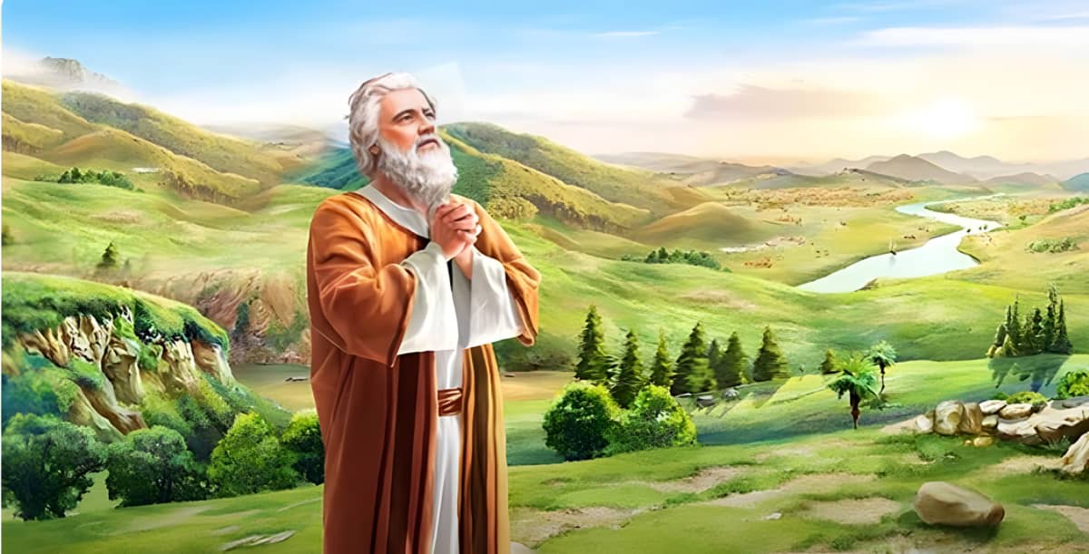 Noah praying in a field