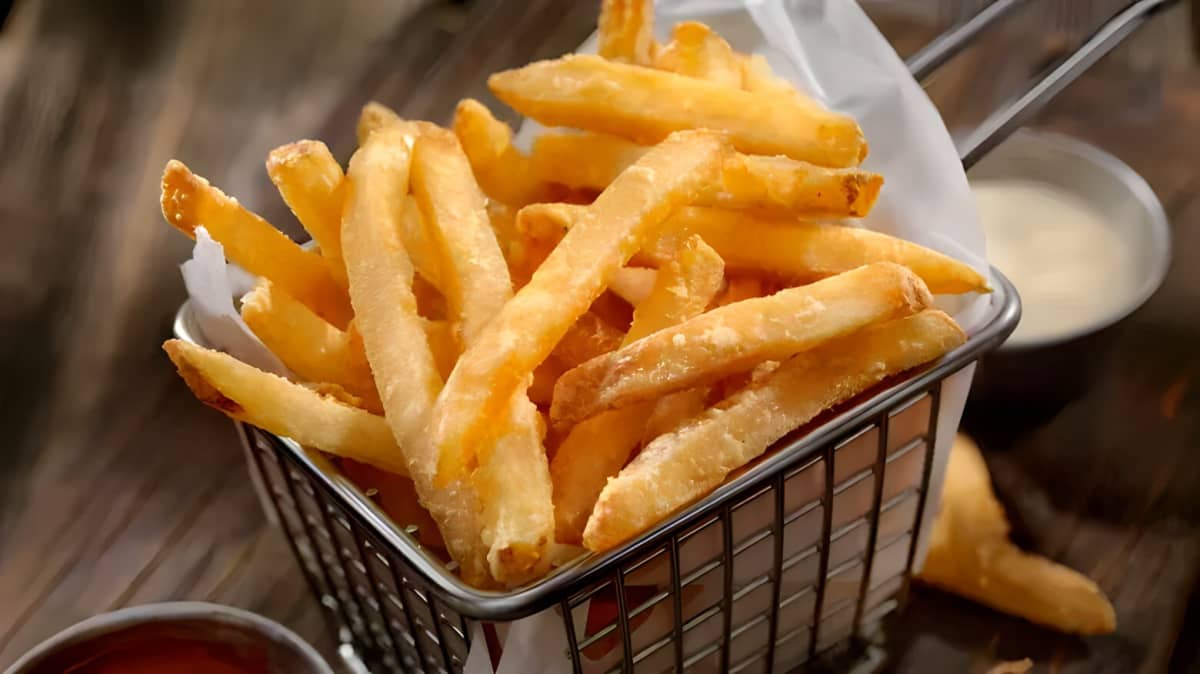 French fries in a basket.