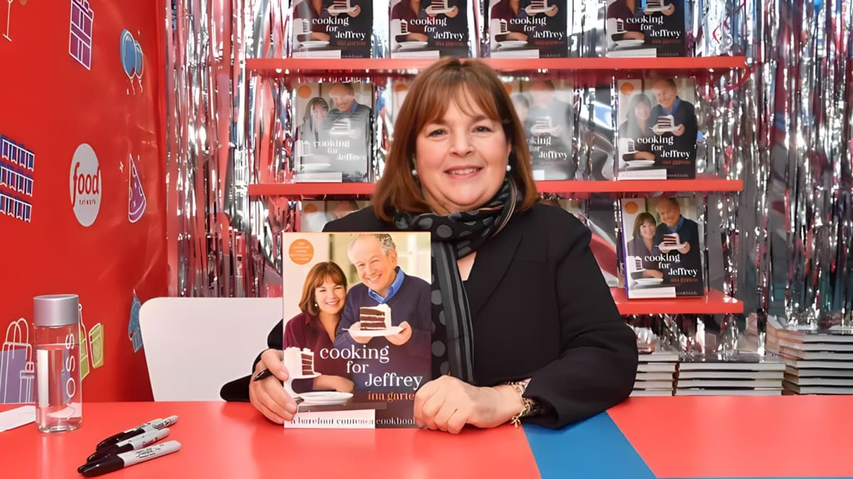 Chef Ina Garten and her book.