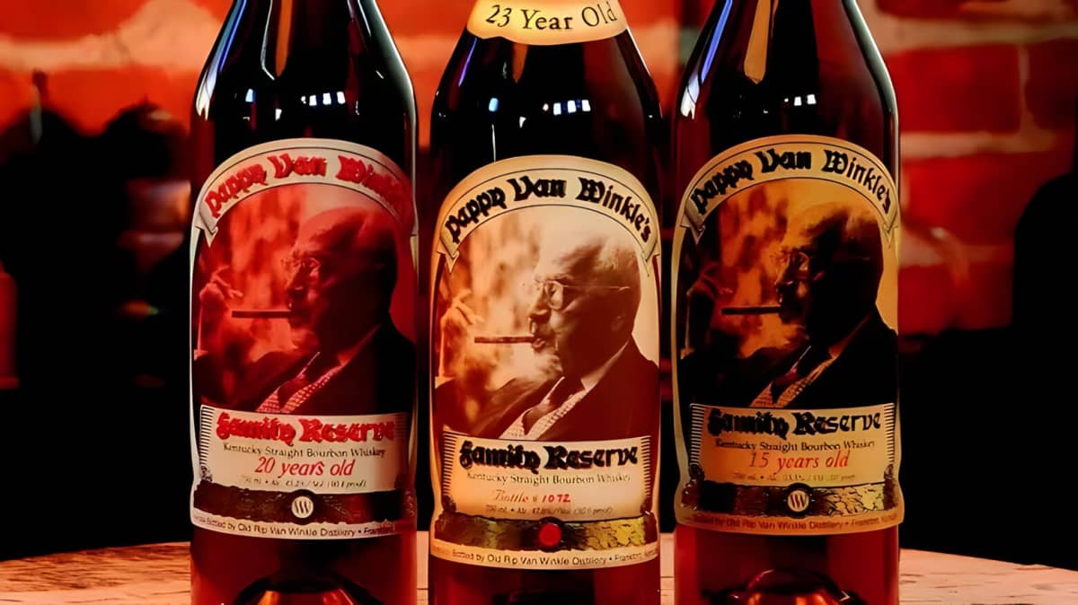 Bottles of Pappy Van Winkle Bourbon.