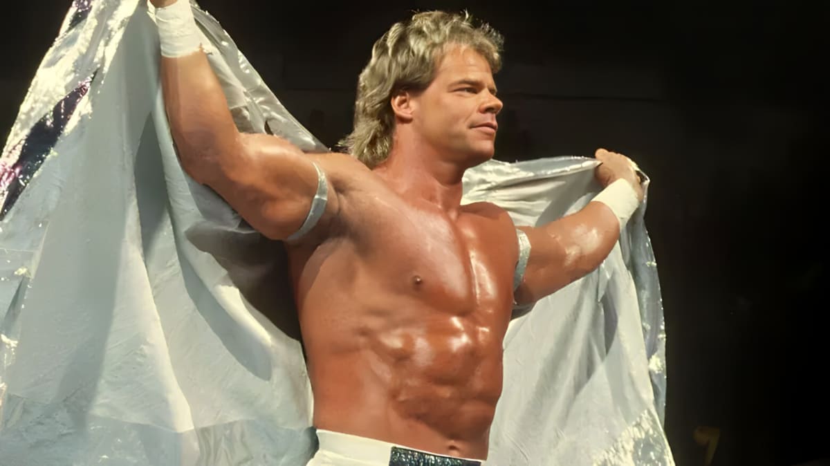 Lex Luger standing victorious in the ring