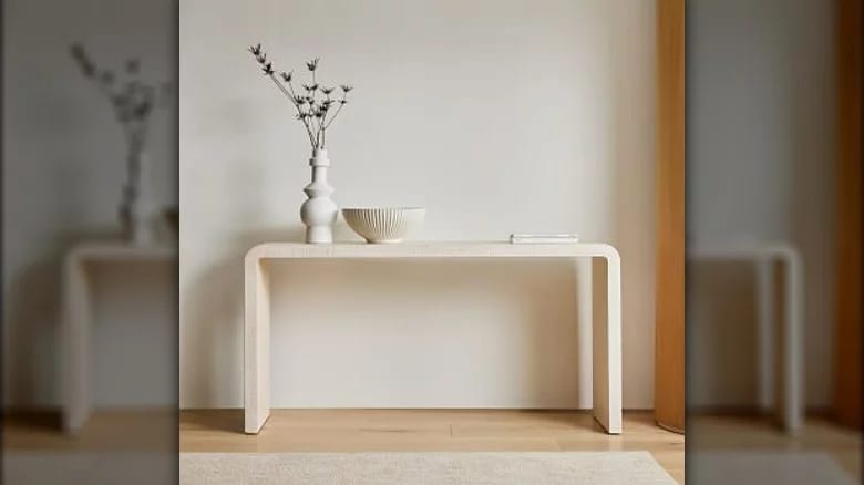 Off white waterfall entry table