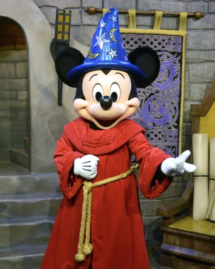 Mickey Mouse welcoming guests