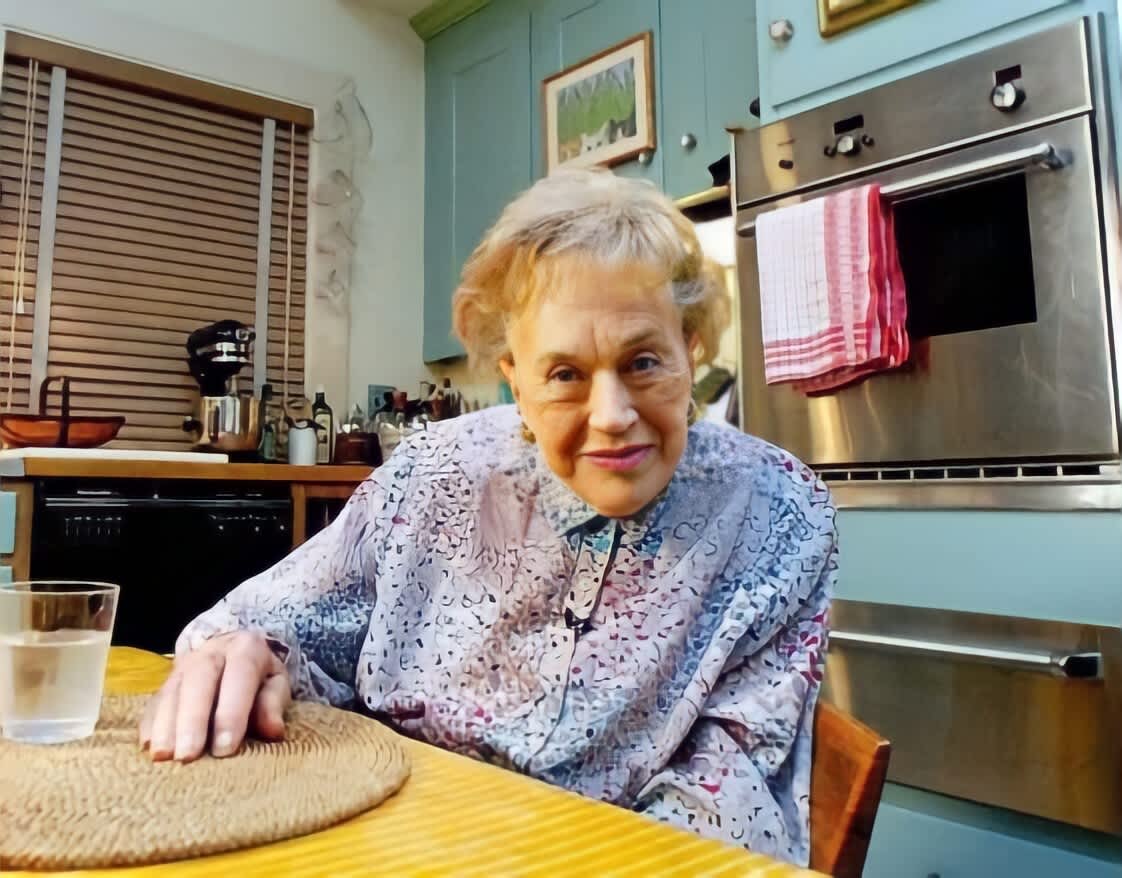 Julia Childs in her kitchen